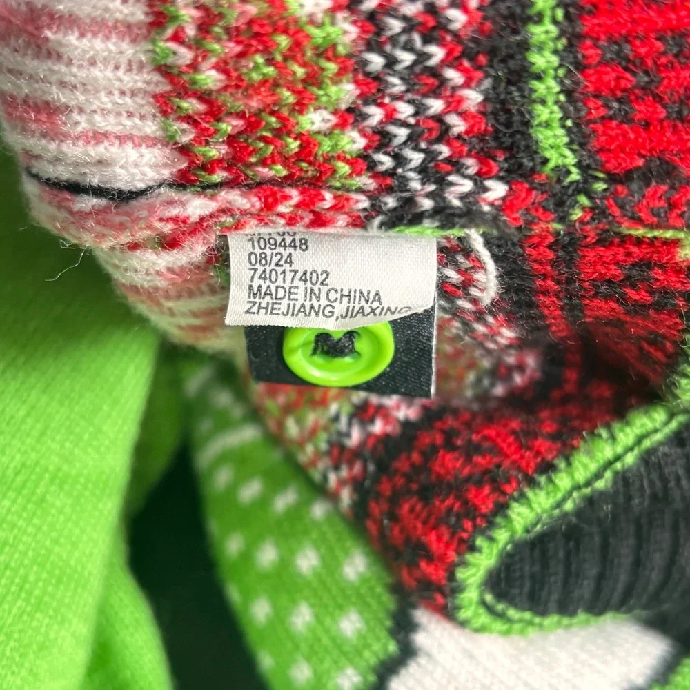 Ugly Christmas Cardigan Oversized Holiday Sweater Spongebob Green Patrick Star M